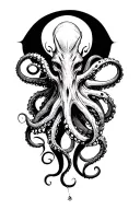 octopus wrapping its tentacles evil demon vampire tattoo design idea