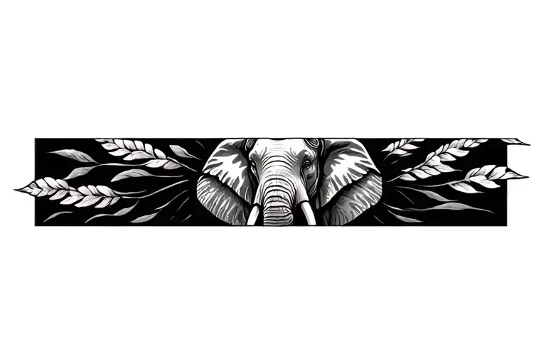 Ellie Riley dark shade with elephant traditional style tattoo tattoo design idea