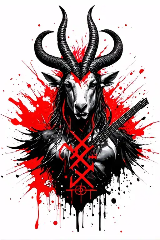 arcangel Uriel with capricorn zodiac sign tattoo design idea