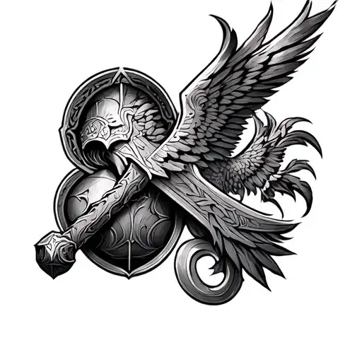 Christian armor of god tattoo design idea