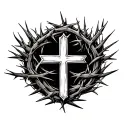 Cross with crown of thorns tattoo design idea