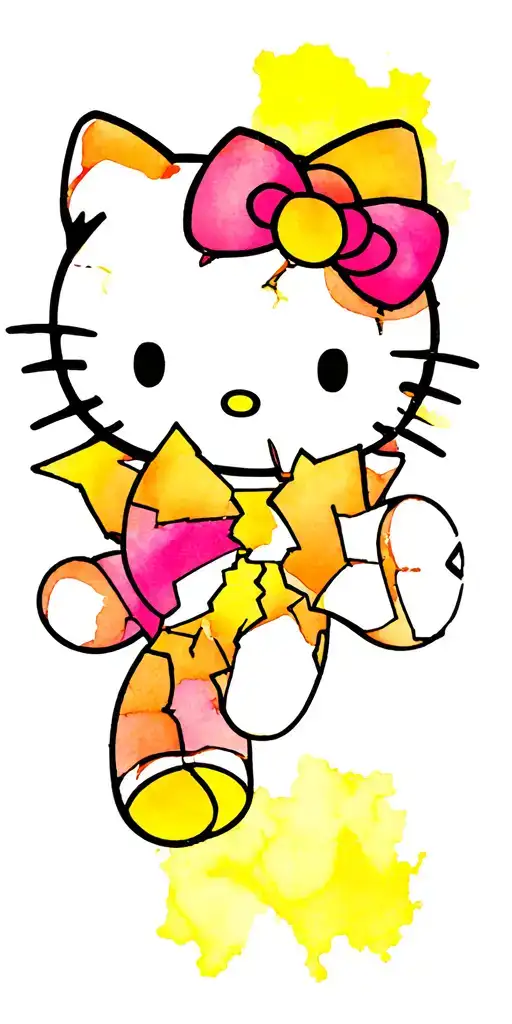 Broken voice / Muzzled mouth (symbolizing being silenced)Shattered Hello Kitty or cracked Powerpuff Girl (representing tattoo design idea