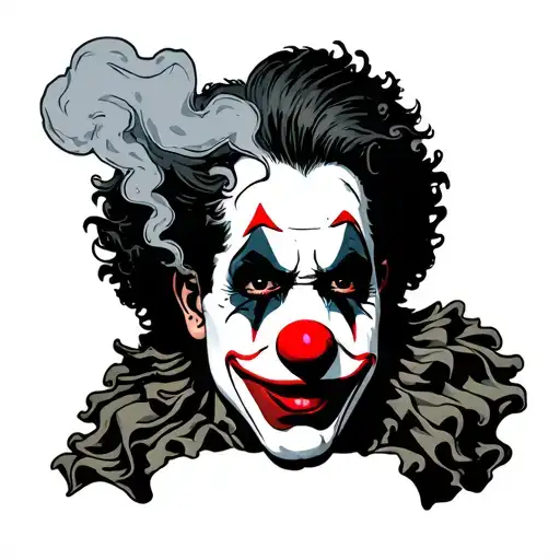 icp bunt smoking clown tattoo design idea