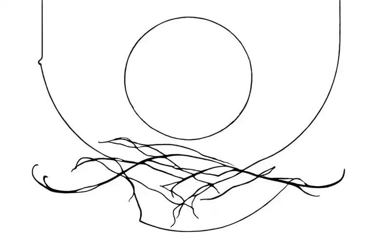 Gloomy tattoo in the styles of minimalism, personifying rebirth, but with echoes of the past tattoo design idea