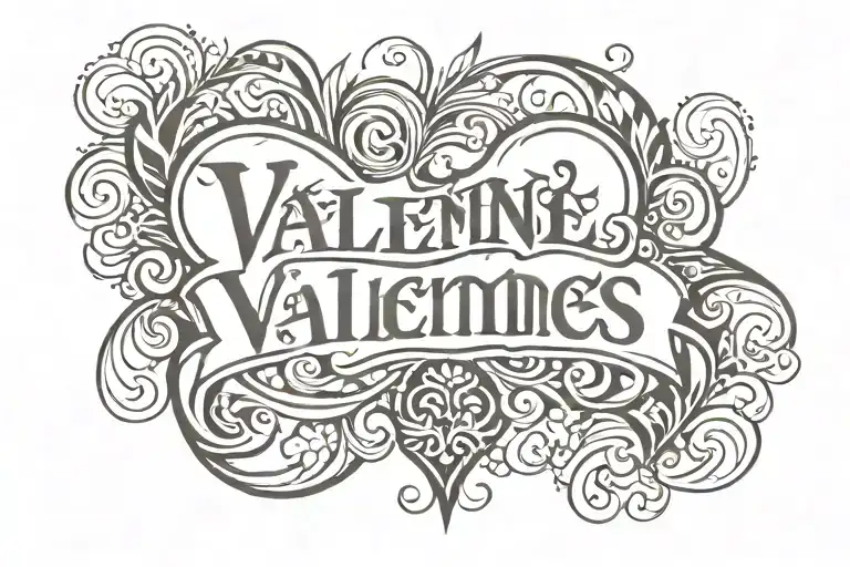 valentine's first name tattoo design idea