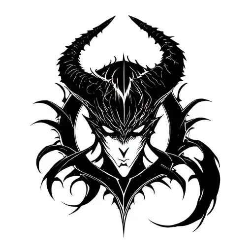 devilman crybaby cyber sigilsm tattoo design idea
