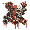 zombie vomits bolts and nuts tattoo design idea