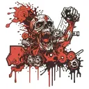 zombie vomits bolts and nuts tattoo design idea