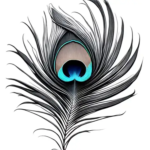 peacock feather transforming tattoo design idea