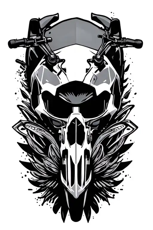 moto piruetas with a backdrop tattoo design idea