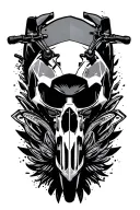 moto piruetas with a backdrop tattoo design idea