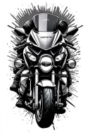 moto piruetas with a backdrop tattoo design idea