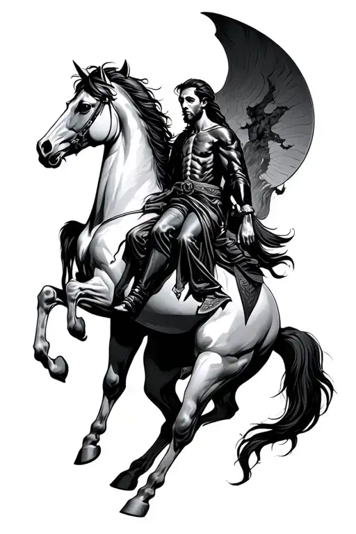 behold the pale horse the man who sat upon was death and hell followed with him tattoo design idea