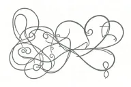 initials intertwined hearts tattoo design idea