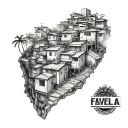 favela of brazil tattoo design idea