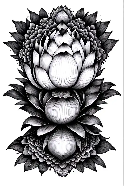 lotus mandala design for thigh tattoo design idea