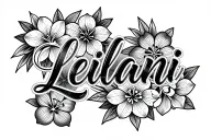 The Name Leilani In A Cursive Style Kqizfuyu6A3c1mEbhu5JrL Black Grey ...