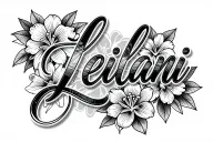 The Name Leilani In A Cursive Style Kqizfuyu6A3c1mEbhu5JrL Black Grey ...