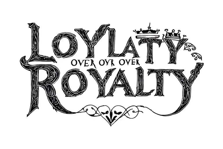 "Loyalty Over Royalty" Loyalty Over Royalty tattoo design idea