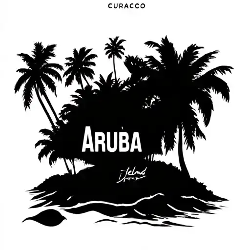 outline island Curacao Aruba island tattoo design idea