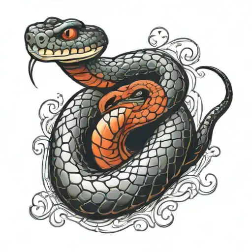 snake eating its own tail tattoo design idea