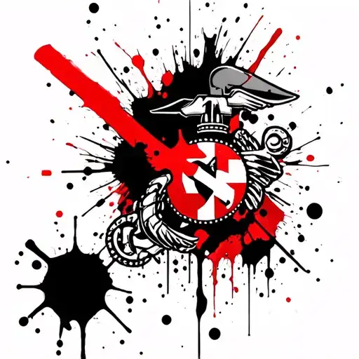 marine corps emblem tattoo design idea