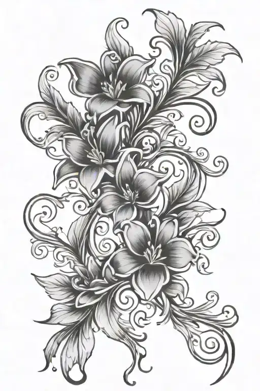 floral vine wrapped tattoo design idea