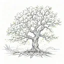 tree blooming tattoo design idea