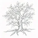 tree blooming tattoo design idea