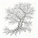 tree blooming tattoo design idea