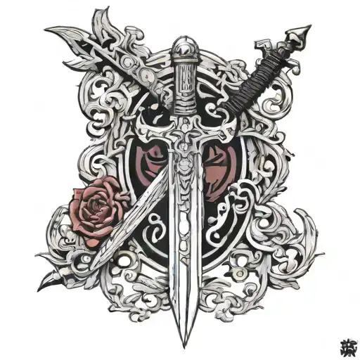 the sword and maudite mark of guts in berserk symbol tattoo design idea
