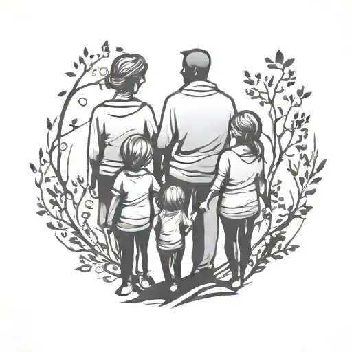 Family Silhouette tattoo design idea