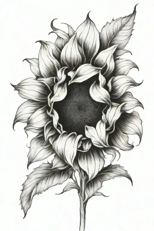 single sunflower tattoo design idea