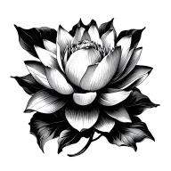lotus flower blooming tattoo design idea