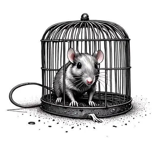 despite all my rage I'm still just a rat in a cage tattoo design idea