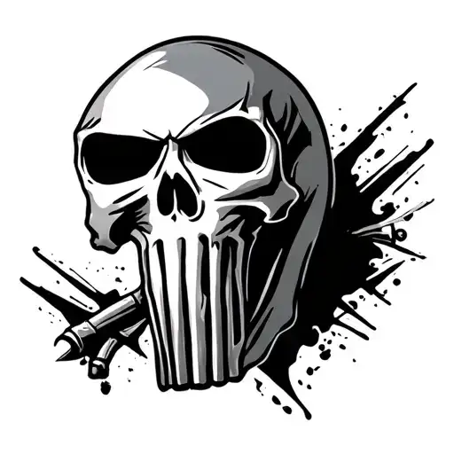 punisher skull tattoo design idea