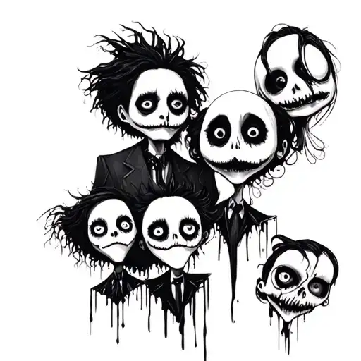 tim burton characters tattoo design idea