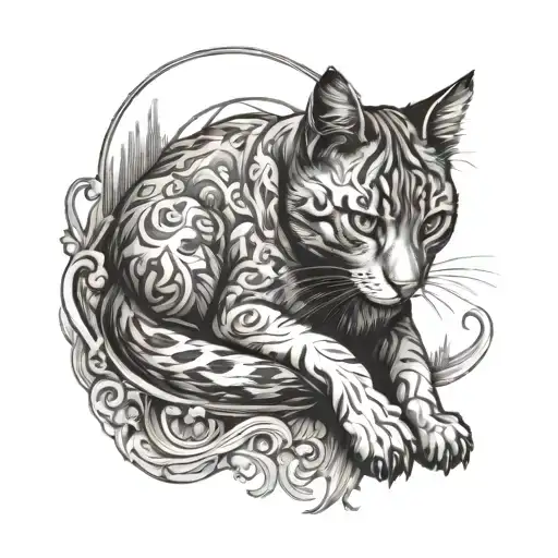 cat and human story cat died tattoo design idea