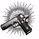 colt 1911 pistol tattoo design idea
