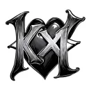 initials KXK in a heart tattoo design idea