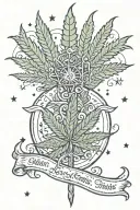 cannabis magic tattoo design idea