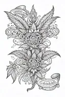 cannabis magic tattoo design idea