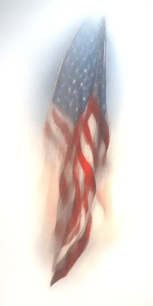American flag waving military tribute tattoo tattoo design idea