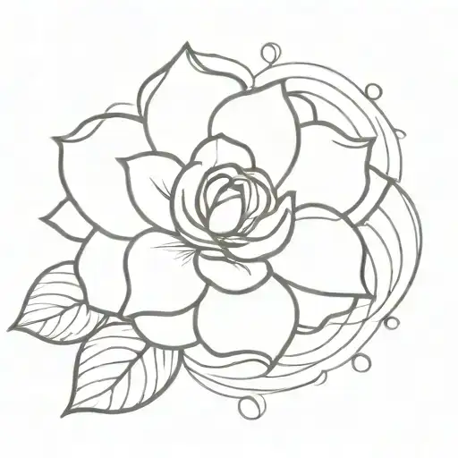 january birthstone flower tattoo design idea