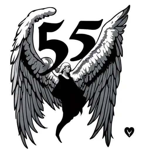 555 angel numbers tattoo design idea
