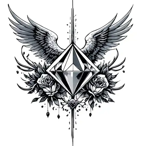 bdsm diamond 7 heavenly virtues tattoo design idea