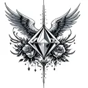 bdsm diamond 7 heavenly virtues tattoo design idea