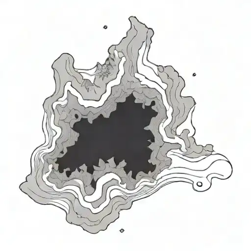 top down island topography map tattoo design idea