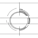 2.25 radius circle with one line drawing of architecture inspired by Santiago Caletrava  tattoo design idea
