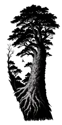 tree made tattoo design idea